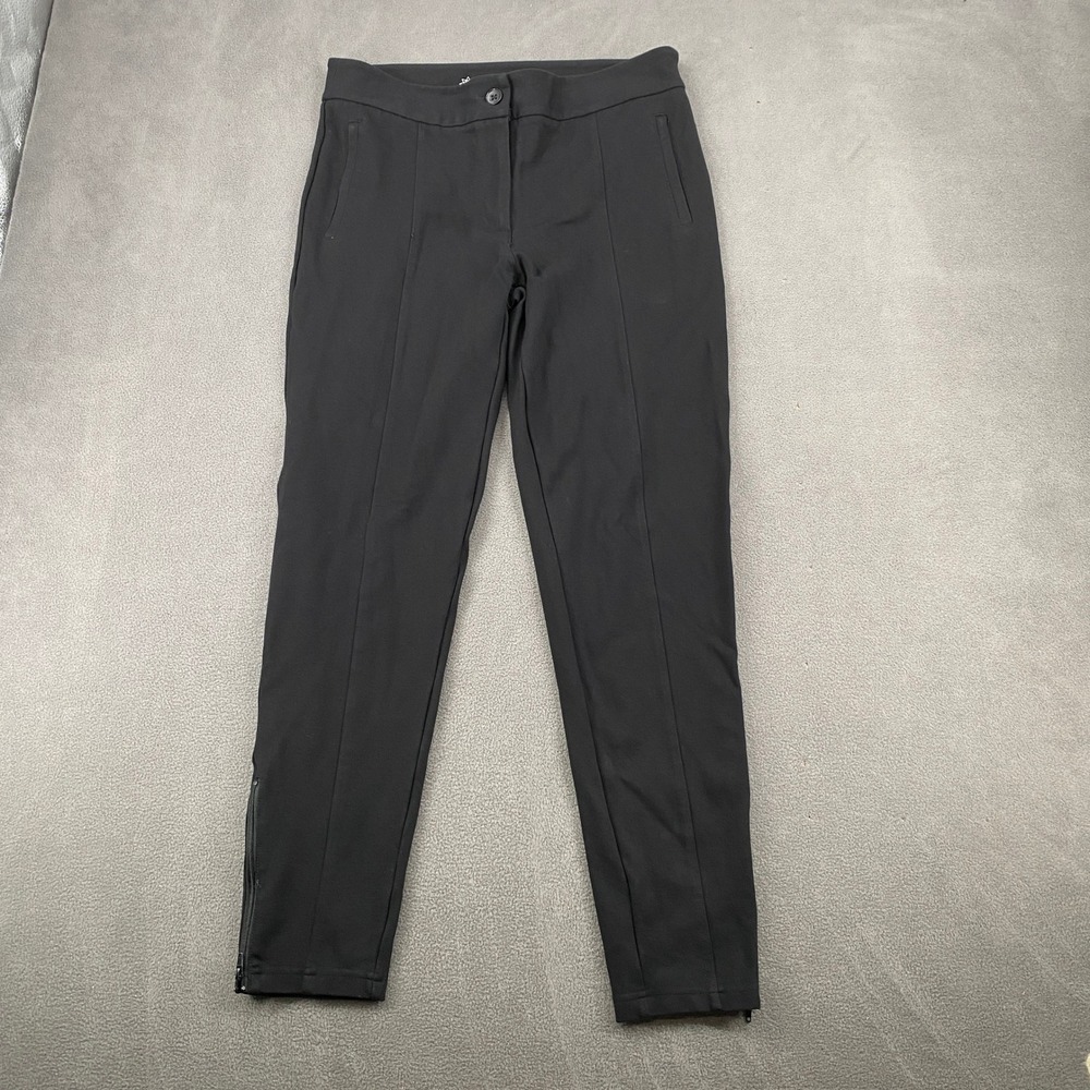 Betabrand Dress Pant Yoga Pants Black Skinny Leg Ankle Zip‎ Long Large W1437-BK